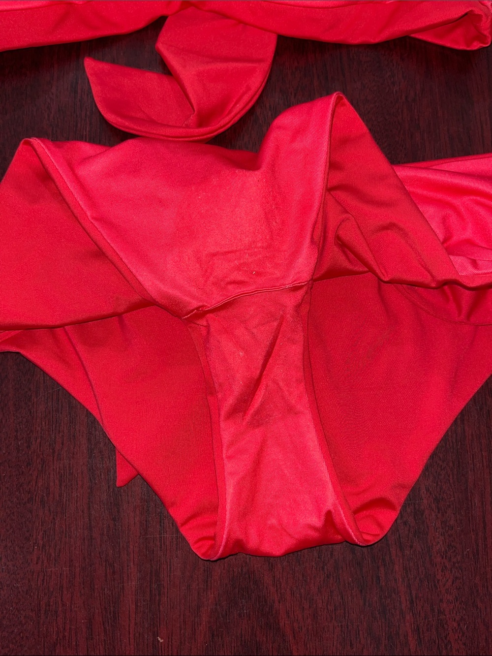 Agua Bendita Bold Red Puff-Sleeve Bikini - Picture 9 of 13